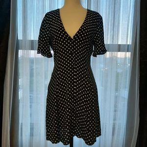 Zara Woman black and white polka dot ruffle sleve